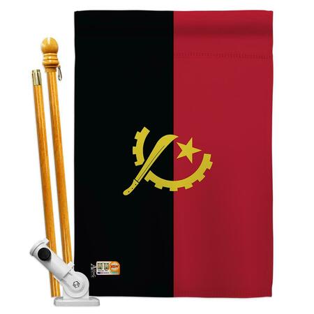COSA 28 x 40 in. Angola Flags of the World Nationality Impressions Decorative Vertical House Flag Set CO4110647
